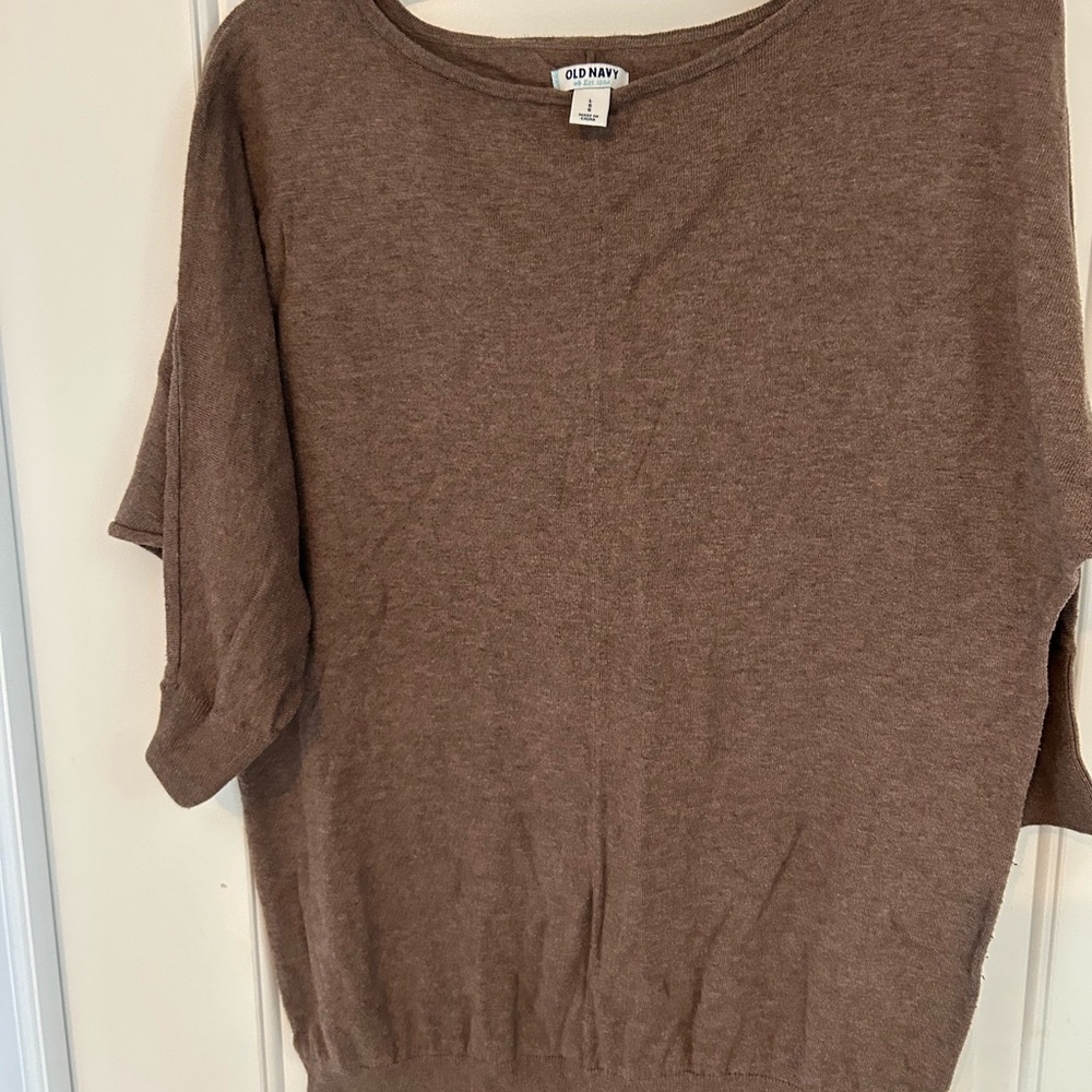 Old Navy Warm Brown Short Sleeve Knit Top